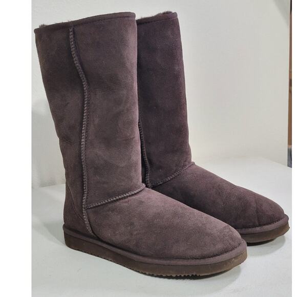 Womens Winter Boots Size 10 Sheepskin Brown Boots Casual Warm Comfortable - Picture 1 of 9